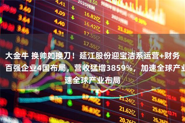 大金牛 换帅如换刀！延江股份迎宝洁系运营+财务全才，百强企业4国布局，营收猛增3859%，加速全球产业布局